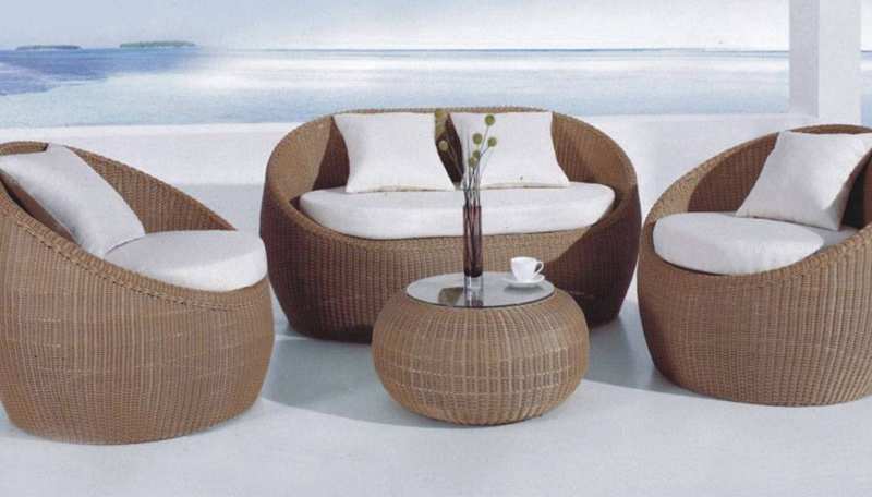 Wicker Daybed Sofa Set