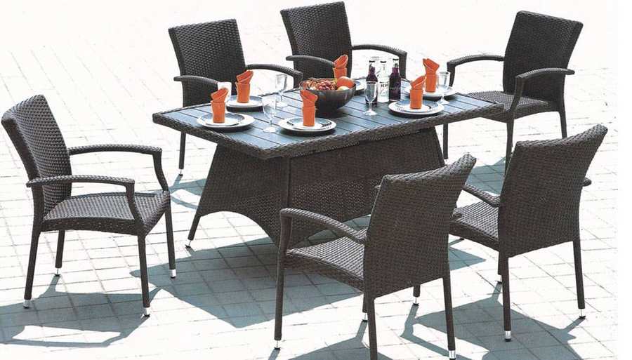 Dark Wicker 6-Seater
