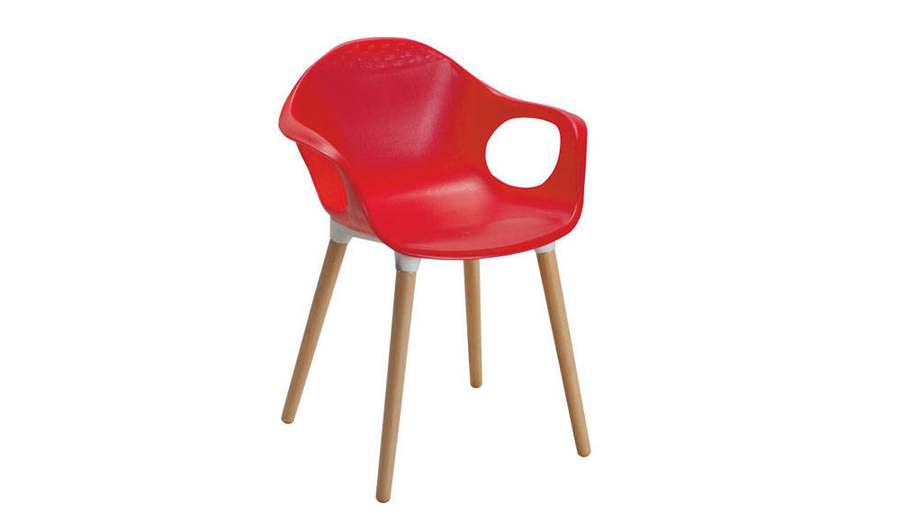 Red Plastic Dining Chair